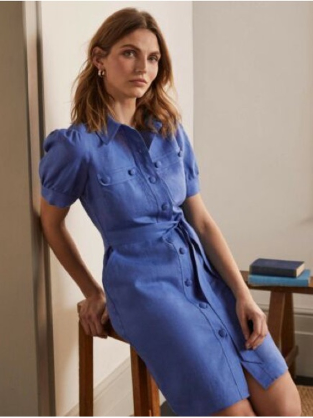 Boden Carrie Linen Shirt Dress, Size 10L